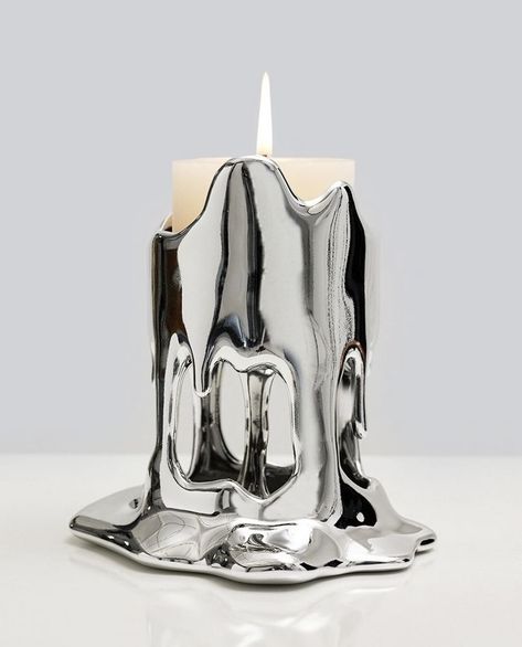 Melted Candle, Melting Metal, Silver Candle, Nail Room, Melting Candles, Dream House Decor, Rooms Home Decor, Home Decor Kitchen, Tattoo Studio