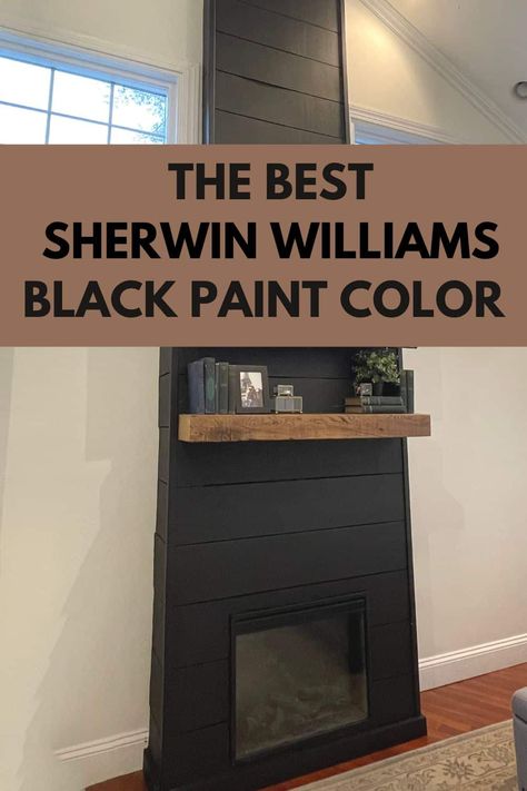 Wherein Williams Black Paint, Best Black Sherwin Williams Paint, Tricorn Black Satin Finish, Sherman Williams Black Paint, Sherwin Williams Matte Black Paint, Iron Ore Sherwin Williams Accent Wall Living Room, Tricorn Black Sherwin Williams Fireplace, Black Trim Paint Color, Black Paint Color For Fireplace