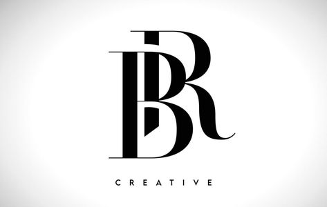 BR Artistic Letter Logo Design with Serif Font in Black and White Colors Vector Illustration Br Letter Logo, Br Logo Design Letter, Br Logo Design, Br Logo, Letter Logo Design, Color Vector, White Colors, Mom Gifts, Serif Font