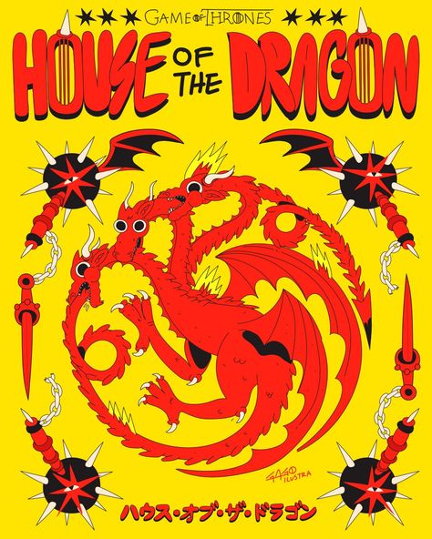 House Of The Dragon :: Behance House Of The Dragon Illustration, House Of The Dragon, Illustration Graphic Design, The Dragon, Design Inspo, Poster Design, Graphic Design, Design