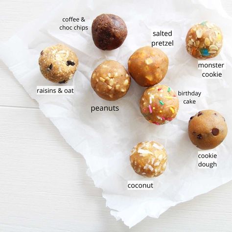 Some people make them sweet, others like them salty. That’s why I love a basic, easy protein ball recipe that can be tweaked to people’s taste buds’ preferences! This versatile collagen protein ball recipe is just that. The base of the recipe only requires 4 ingredients—collagen peptides protein powder, peanut butter, coconut flour and almond milk. Just mix and roll. Absolutely zero cooking skills are required. Collagen Peptides Protein Balls, Samoa Protein Balls, Protein Balls With Coconut Flour, Booster Juice Protein Balls Recipe, Coconut Flour Protein Balls, Collagen Protein Balls, Collagen Peptides Recipes, Collagen Powder Recipes, Avocado Protein