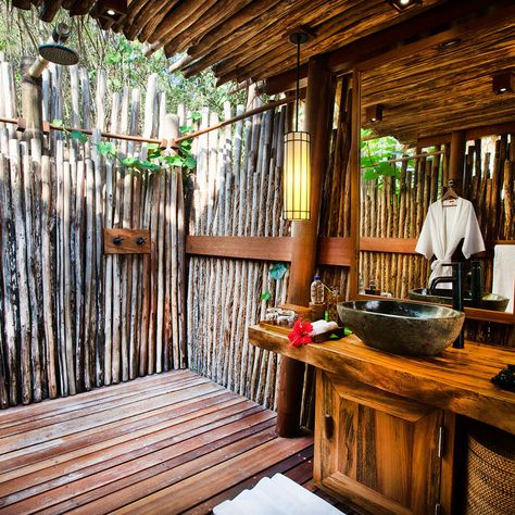 Nihi Sumba (Sumba, East Nusa Tenggara) Verified Reviews | Tablet Hotels Wood Cafe, Outdoor Bathroom Design, Outdoor Tub, Outdoor Bathroom, Cool Tree Houses, Garden Bathroom, Bamboo House, Surf House, Outdoor Bathrooms