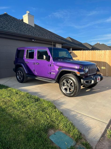 Purple Jeep Aesthetic, Purple Jeep Wrangler Accessories, Jeep Sahara Unlimited, Purple Jeep Wrangler, Jeep Interior, 2023 Jeep Wrangler, Jeep Sahara, Purple Jeep, White Jeep