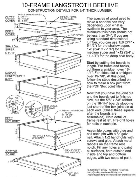 Langstroth Bee Hive Dimensions - Yahoo Image Search Results How To Start Beekeeping, Langstroth Hive, Bee Hive Plans, Backyard Bee, Raising Bees, Crochet Unique, Bee Boxes, Bee Keeper, Manta Crochet