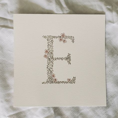 ❁ These custom paintings are 8x8 inches and feature a letter filled in with greenery and flowers. ❁ Perfect for baby shower gifts, kids' bedrooms, playrooms, or family wall art! ❁ FREE SHIPPING anywhere in the US! Vine Letters, Floral Watercolor Painting, Mini Oil Painting, Custom Portrait Painting, Baby Room Diy, Photo Letters, Floral Watercolor Paintings, Toddler Girl Room, Watercolor Lettering