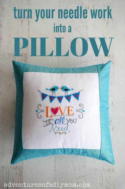 Diy Embroidered Pillow, Fun Pillows, Sewing Machine Thread, Pillow Embroidery, Cross Stitch Pillow, Embroidered Throw Pillows, Embroidered Pillow Covers, Needlework Crafts, Cross Stitch Finishing