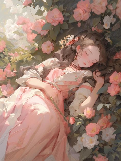 Person Laying In Water Drawing, Laying In A Bed Of Flowers, Laying In Field Of Flowers, Laying In Flowers, Bed Of Flowers, Woman Laying, Imagination Art, Painting Of A Woman, Water Drawing