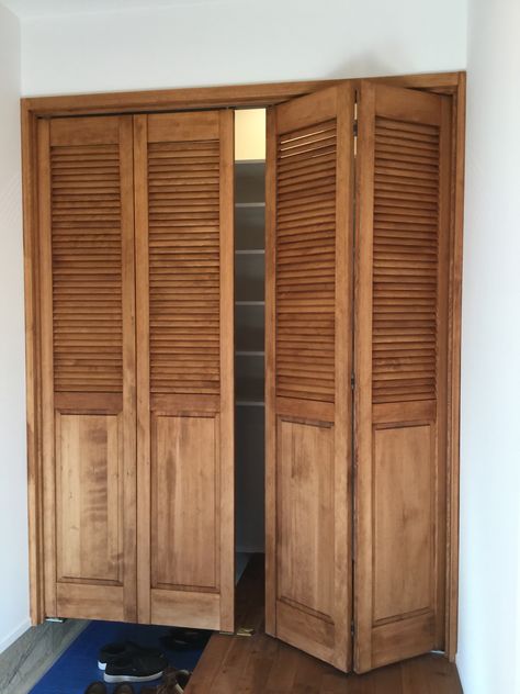 Shutter Doors Closet, Beautiful Interior Doors, Laundry Room Door Ideas Curtain, Room Closet Door Ideas, Closet Door Ideas Curtain, Curtain Closet Door Ideas, Curtain Closet Door, Closet Doors Ideas, Wall Paper Ideas