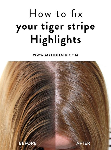 How to fix your tiger stripe Highlights How To Get Rid Of Highlights Hair, Stripy Highlights Blondes, Tiger Stripe Highlights, T Bar Highlights, Bad Highlights, At Home Highlights, Pingu Pingu, Ashy Hair, Color Correction Hair