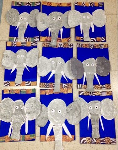 Art with Mr. Giannetto: Kindergarten: Elephants Jungle Thema, Zoo Art, Kindergarten Art Lessons, Elephant Crafts, Animal Art Projects, Kindergarten Art Projects, Jungle Art, Elementary Art Projects, Kindergarten Art