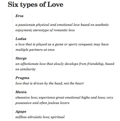 Greek Love Types, Being In Love Meaning, 6 Types Of Love, How To Make Your Characters Fall In Love, Love Interest Writing, Writting Idea Prompts Love, Love Prompts Writing, Writing About Love, Different Types Of Poems