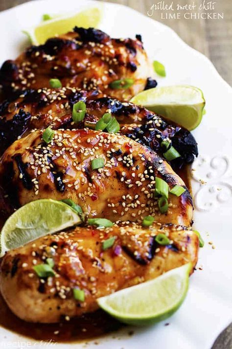 Grilled Sweet Chili Lime Chicken Wok Sauce, Lime Chicken Recipes, Chili Lime Chicken, Pastas Recipes, Easy Grilled Chicken, Chips Ahoy, Pasta Primavera, Summer Grilling Recipes, Chili Lime