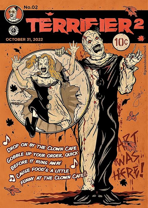 Terrifier 2, Alt Posters, Ice Nine Kills, Horror Cartoon, Art The Clown, Ice Nine, Christmas Feast, Spooky Movies, Halloween Horror Movies