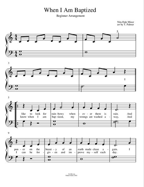 Sheet_music_picture When I Am Baptized, Lds Music, Sheet Music Easy, Piano Playing, Lds Baptism, Easy Piano Sheet Music, Music Pictures, Easy Piano, Piano Lessons