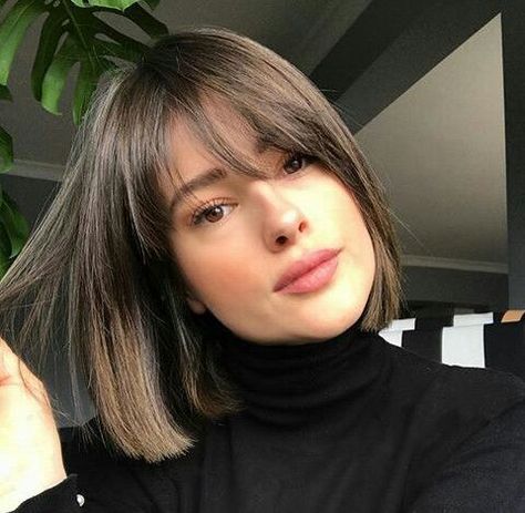 #hairstyle Chic Bob, Best Short Hairstyles, Bob Hairstyles With Bangs, Modern Haircuts, Bob Haircut With Bangs, Hair 2018, Hair Color For Women, Penteado Cabelo Curto, 짧은 머리