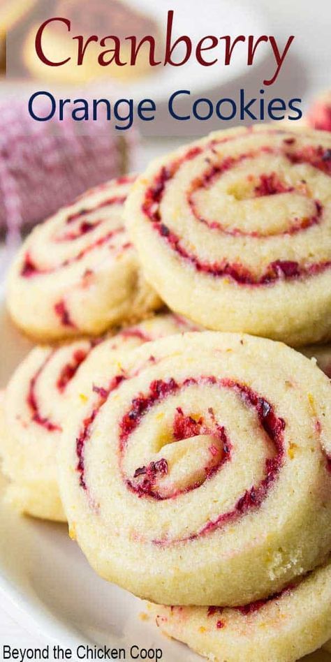 Cranberry Orange Pinwheel Cookies are prefect for the holidays as gifts or for your family. These cookies have are filled with cranberries and orange which provide a burst of flavor. #cookies #holidaycookies #cranberrycookies Cranberry Orange Cookies, Brownie Vegan, Swirl Cookies, Jul Mad, Cookies Holiday, Pinwheel Cookies, Orange Cookies, Cranberry Cookies, Cranberry Recipes