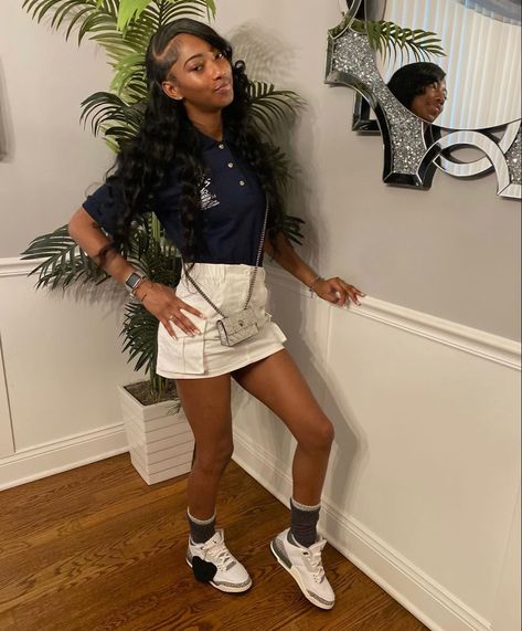 Uniform Outfits Black Women Skirt, Uniform Shorts Outfit, School Uniform Black Women, First Day Of School Outfit Uniform, Uniform Outfits School, Cute Uniform Outfits For School, Outfit Ideas For School Uniform, Back To School Outfits Uniform, Back To School Uniform Outfits