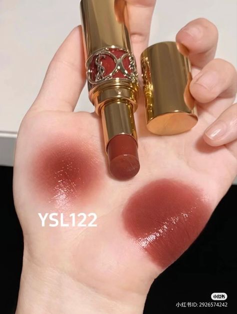 Saint Laurent Lipstick, Yves Saint Laurent Lipstick, Ysl Rouge Volupte Shine, Ysl Lipstick, Yves Saint Laurent Makeup, Shine Lipstick, Beginners Eye Makeup, Cool Skin Tone, Lip Swatches