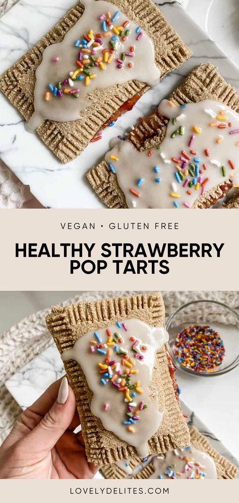 Healthy Pop Tarts, Vegan Pop Tarts, Strawberry Pop Tarts, Cottage Cheese Breakfast, Strawberry Pop, Poptart Recipe, Strawberry Pop Tart, Plant Based Yogurt, Pop Tart