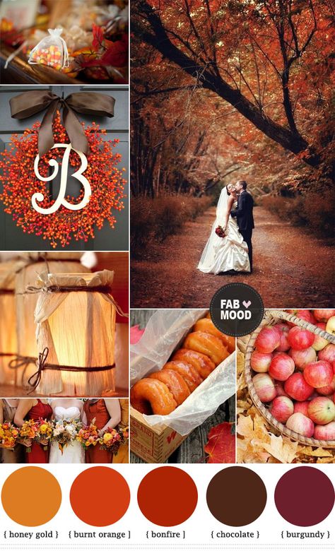 looking for Autumn wedding colors? here is brown orange wedding colors palette, bridesmaids in burgundy chocolate brown burnt orange wedding colors Autumn Wedding Theme, Orange Wedding Colors, Warm Color Schemes, Burnt Orange Weddings, Wedding Themes Fall, Wedding Palette, Have Inspiration, Fall Color Palette, Rustic Colors