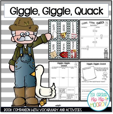 Book Companion for Doreen Cronin's Giggle Giggle Quack | TPT Doreen Cronin, Book Companion, Parts Of Speech, Books