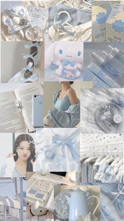 Blue Wonyoungism, School Wallpaper, Selfcare Aesthetic, Hello Kitty Bedroom, Kpop Iphone Wallpaper, Blue Desk, Cute Blue Wallpaper, Light Blue Aesthetic, Style Wallpaper