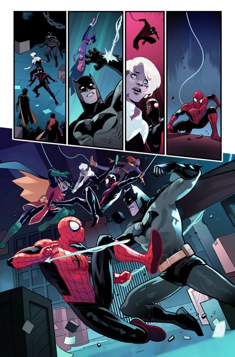 Dc Comics Vs Marvel, Marvel And Dc Crossover, Spiderman Artwork, Batman Funny, Arte Dc Comics, Marvel Spiderman Art, Marvel Vs Dc, Instagram Family, Spiderman Comic