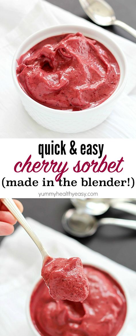 Blender Sorbet, Heaven In A Bowl, Cherry Sorbet, Granitas, Fire Grill, Sorbet Recipes, Cherry Recipes, Ice Ice Baby, Ice Cream Desserts