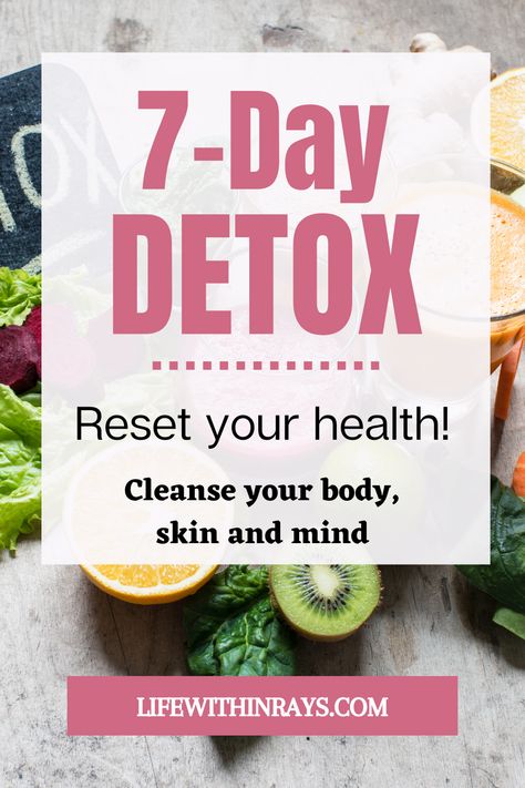 7 day detox and healthy reset to cleanse your body, mind and skin. 5 Day Detox Cleanse, Detox Meals, Fruit Detox, Detox Week, Healthy Cleanse, Selfie Challenge, Diy Detox, 7 Day Detox, Body Reset