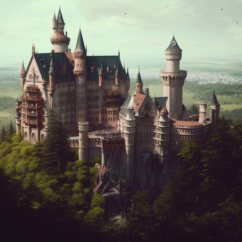 Magical Academy Building, Academy School Aesthetic, Magic University Aesthetic, Mythical School Building, Magic School Aesthetic Art, Academy Fantasy Art, Magical School Building, Magic Boarding School, School Of Magic Aesthetic