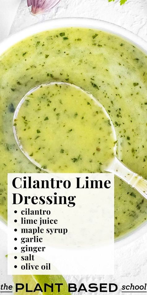 Cilantro lime dressing is one of our favorite green herb dressings because is quick and easy to make, and because it brightens up pretty much any meal. Vegan Salad Dressings Plant Based, Diy Sargento Balanced Breaks, Healthy Cilantro Lime Dressing, Salad Dressing Ideas, Vegan Sauces And Dressings, Healthy Dressings For Salads, Vegan Mexican Salad, Mexican Salad Dressing, Hazelnut Dressing