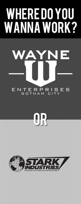 Wayne Enterprises or Stark Industries Wayne Enterprises, Stark Industries, I Am Batman, Hubba Hubba, Dc Memes, Nerd Girl, Nerd Alert, Marvel Movies, Marvel Cinematic Universe