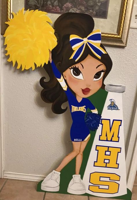 Cheer Nationals Door Decorations, Cheer Door Decorations For Camp, Cheer Camp Door Decorations Ideas, Cheer Signs For Competition, Cheerleader Door Hanger, Cheerleader Signs, Wood Signage, Spirit Signs, Cheer Camp