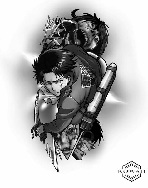 Attack On Titan Tattoo, Naruto Tattoo, Tattoo Zeichnungen, Anime Tattoo, Captain Levi, Black Ink Tattoos, Eren Jaeger, Anime Tattoos, Awesome Anime