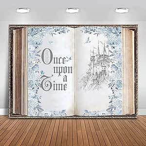 Mocsicka Fairy Tale Books Backdrop Once Upon a Time Ancient Castle Princess Party Decorations Photo Backdrops Old Opening Magic Book Romantic Story Wedding Birthday Photography Background (7x5ft) Books Backdrop, Fairytale Photo Backdrop, Fairytale Backdrop Birthday, Once Upon A Time Backdrop, Once Upon A Time Book Backdrop, Storybook Backdrop, Once Upon A Time Guest Book, Book Backdrop, Ancient Castle