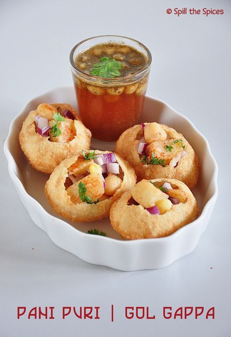 Pani puri is one of the most popular street foods of India. It is known by different names in different parts of India, like in North... Fried Dough Balls, Gol Gappa, Evening Wishes, Desi Street Food, Puri Recipes, Pani Puri, Evening Greetings, Chaat Recipe, Western Region