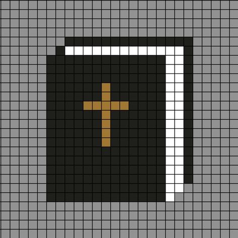 A pixel art template of The Bible, the Christian holy scripture book and guide. Tiny Cross Stitch, Easy Pixel Art, Pixel Art Templates, Pixel Drawing, Pixel Crochet, Pix Art, Pixel Art Grid, Graph Paper Art, Hello Kitty Drawing