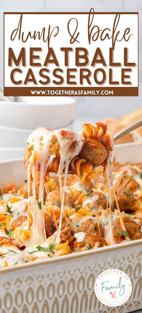 Dump and Bake Meatball Casserole Dump And Bake Meatball Casserole, Meatball Dinner Recipes, Dump And Bake, Meatball Dinner, Meatball Casserole, Meatball Recipes Easy, Casserole Easy, Cheap Meal Ideas, Frozen Meatballs