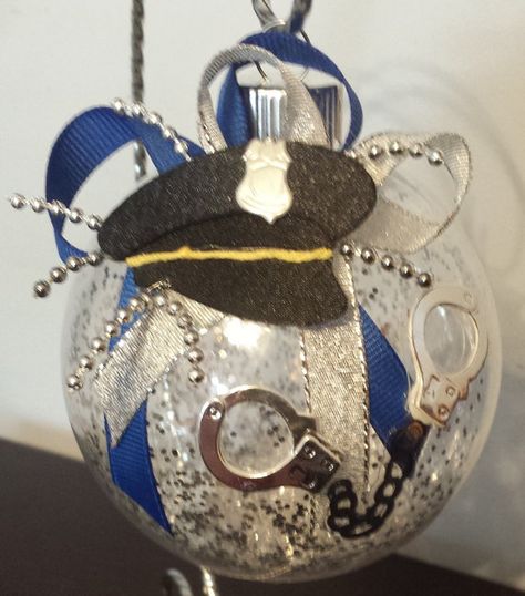 Police Christmas Ornaments, Police Appreciation Gifts, Police Crafts, Police Christmas, Police Gifts, Daisy Girl Scouts, Christmas Tree Inspiration, Craft Show Ideas, Seasonal Crafts