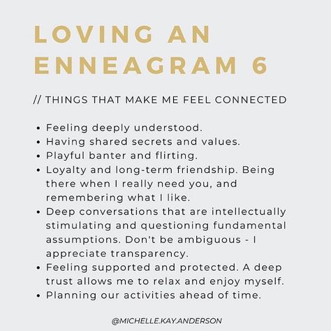 katie on Instagram: “💛 How to Love A 6 💛 . What else would you add to this list, Sixes?” Enneagram Overview, Enneagram 6w5, Type 6 Enneagram, Type 4 Enneagram, Enneagram 6, Enneagram 5, Enneagram 3, Enneagram 2, Infj Type