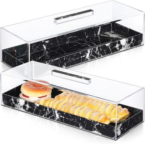 Black Marbleized Grain Rectangular Cake Stand Acrylic Cake Holder with Lid Rectangle Pastry Display Case Elegant Marble Dessert Tray with Lid Rectangle Cake Stand, Pastry Display Case, Cake Trays, Cake Stand With Lid, Pastries Desserts, Rectangular Cake, Desserts Cupcakes, Pastry Display, Rectangle Cake