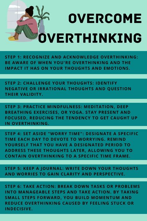 Stop Overthinking Tips, Overcome Overthinking, Psychology Notes, Healing Salve, Stop Overthinking, Healing Journaling, Mental Health Facts, Mental Health Therapy, Brain Exercise