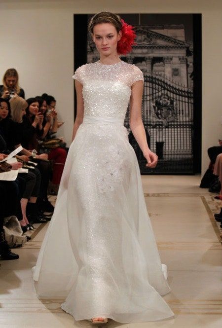 Dresses For Short Brides, Wedding Dresses For Short Brides, Wedding Dress Cap Sleeve, Short Brides, Chanel Wedding Dress, Spring Wedding Dresses, Reem Acra Wedding Dress, Chanel Wedding, Carolina Herrera Bridal