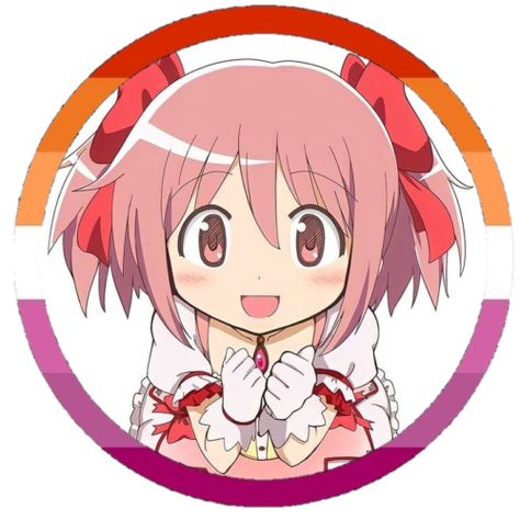 Lesbian Flag Pfp, Pride Profile Picture, Pride Icons, Madoka Kaname, Best Flags, Lesbian Flag, Pfp Anime, Puella Magi, Profile Photos