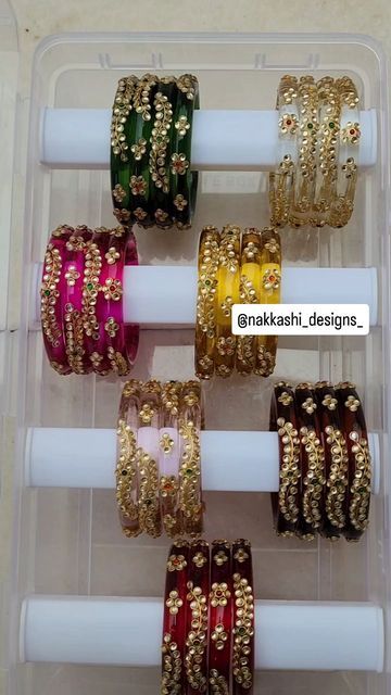 Crystal bangles | Glass bangles Glass Bangles Indian, Hand Pic, Glass Bangles, Girl Hand, Bangles Indian, Crystal Bangle, Dress Indian, Cotton Dress, Bangles