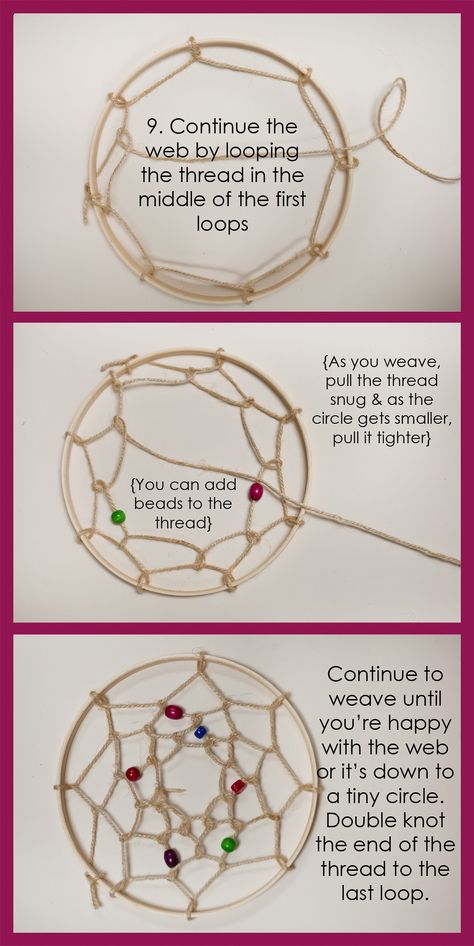 Hiasan Dinding Diy, Make A Dream Catcher, Diy Dream Catcher Tutorial, Atrapasueños Diy, Making Dream Catchers, Dream Catcher Tutorial, Dream Catcher Patterns, Dream Catcher Decor, Diy Tumblr