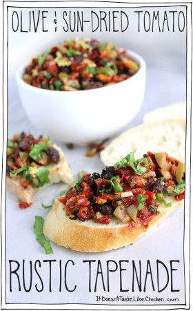 Tapenade Recipe, Italian Party, Vegan Party, Like Chicken, Italian Appetizers, Party Appetizer, Vegan Appetizers, Festa Party, Sun Dried Tomatoes