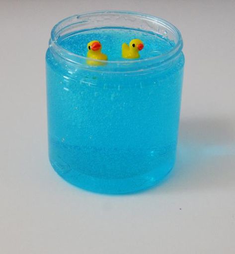 Rubber Ducky Slime Blue Water Slime with Ducks Duck Slime | Etsy Slime Buisness, Stretchy Slime, Cheap Slime, Slime Clear, Fun Slime, Water Slime, Slime Ideas, Pretty Slime, Slimy Slime