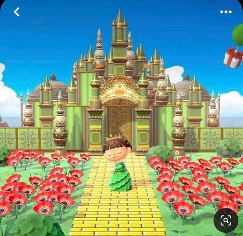 Wizard Of Oz Animal Crossing, Acnh Wizard Of Oz, Disney Acnh Codes, Acnh Disney Island, Acnh Maze, Animal Crossing City Ideas, Animal Crossing Disney, Acnh Areas, Acnh Castle