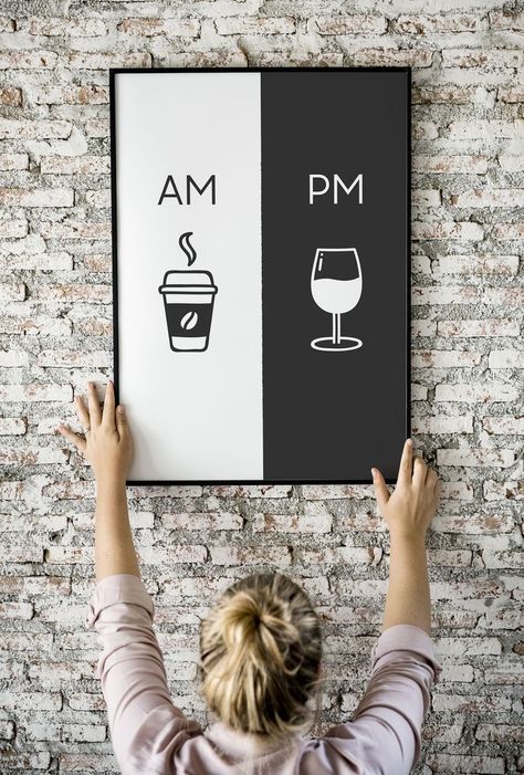 Poster Coffee, 카페 인테리어 디자인, Wine Signs, Wine Decor, Coffee Wine, Kitchen Posters, घर की सजावट, Art Kitchen, Coffee Signs